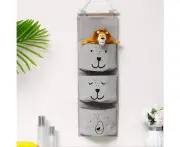 2 Pcs Wall Hanging Bag, Hanging Organizer With 3 Pockets, Bathroom Hanging Bag, Hanging Bag For Children, Baby Hanging