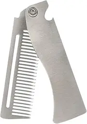 Folding Travel Comb | Stainless Steel Folding Comb | Easy To Carry Pocket Hairbrush For Men, Metal Precision Beard Comb, Hair Straightener For Everyday Grooming Styling, Beard Or Mustache