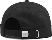 [Yizhichu19900502] Brimless Cap Skullcap Rolled Cuff No Visor Beanie Sailor Hat for L/XXL Big Head