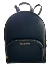 Michael Kors Jaycee Black Pebbled 100% Leather Zip Pocket Backpack NWT