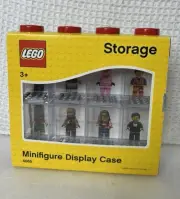 Lego Mini Figure Display Case 4065 Red Holds 8 Figures Locks Together Plastic