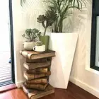 "Book Stack" Raintree Wood Bedside Side Table Corner Stool Planet Stand z