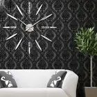1 Set Wall Clock Smooth Easy Installation Frameless Diy 3d Effect Sticker Clock