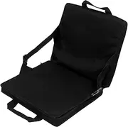 Outdoor Back Chair Cushion Thickened Dirty Proof Soft Comfortable Stadium Chair Cushion with Backrest for Stadium Beach Outdoor (Black)