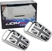 iJDMTOY (2) Black UK Union Jack Style Window Wiper Washer Spray Nozzle Covers For MINI Cooper R50 R52 R55 R56 R57 R58 R60 R61, etc