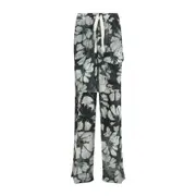 [Dries Van Noten] Dries Van Noten-Green Pannoch Silk Pants-Uomo 52 IT