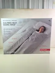 Sharper Image Calming Heat Sauna Wrap 8 Heat Levels 3 Massaging Vibrations New
