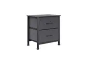 Levede 2 Drawers Bedside Storage Cabinet Dark Grey