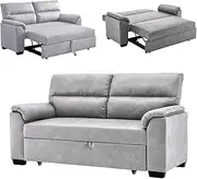 Grey 2 Seater Sofa Bed Fabric Lounge Futon Couch Modular Furniture Home 171cm