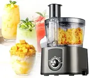 Vegetable Chopper, 600W Electric Food Processor Chopper with 2 6 8Mm Onion Slicer Dicer Cutter Mold 2 Gears Adjustable Speed Home Potato Dicer Fruit Slicer Easy To Clean