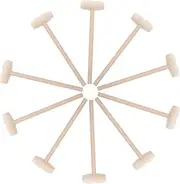 Kisangel 10pcs Mini Mallet Small Wooden Hammers for Building Blocks Play Props Safe and Smooth Edges for Hand Training and Present Ideas