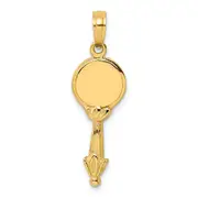 14k Yellow Gold 3-D Hand Mirror Charm