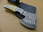 Custom Hand Forged Handmade Damascus Steel Hunting Mini Tactical Axe Hatchet EDC