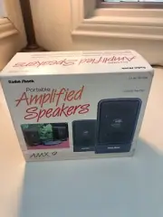 Vtg Radio Shack Mini Portable Stereo Amplified Speaker System AMX-9 New