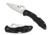 Spyderco Delica 4 Knife C11FPBK Flat Ground Plain Edge VG-10 Blade BLACK FRN