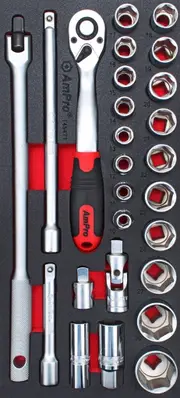 Ampro 1/2" Drive Imperial Socket Set 26 Piece TS55471