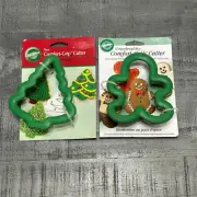 LOT OF 2 WILTON Comfort Grip Cookie Cutters - Christmas Tree & Gingerbread Man