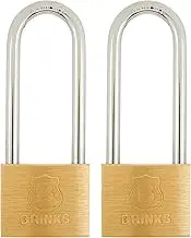 BRINKS - 40mm Solid Brass Keyed Padlock with 2.5” Shackle Clearance, 2-Pack - Chrome Plated with Hardened Steel Shackle, (171-42201)