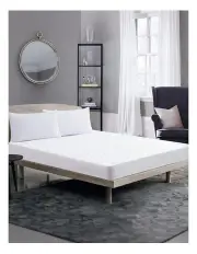 [DreamZ] Mattress Protector Topper Polyester Cool Fitted Cover Waterproof Single in White