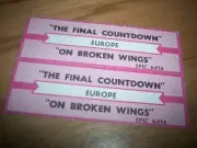 2 Europe Final Countdown / On Broken Wings Jukebox Title Strips