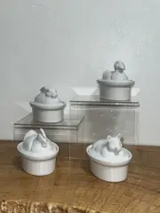 Vintage Terrine Set Of 4 Lidded Pots Pate Apilco Style Made In Japan Farmhouse