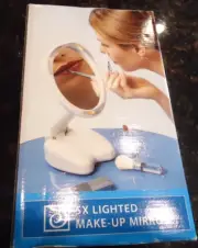 Vintage Brookstone Very Rare Exclusive 5x Lighted Make-up Mirror New In Box