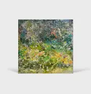 Abstract Oil painting At Botanical garden Ukrainian painter Canvas original art