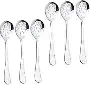 Parliky Elegant Kitchen Accessory Small Colander Stainless Steel Slotted Serving Spoon Reusable Utensils