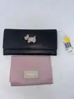 Radley London Flapover Matinee BlackGold Leather Purse