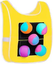 Sticky Ball Vest - 5 Balls Target Ball Throwing | Portable Throwing Balls | Throwing Target Game | Catch Toss Soft Toy Balls | Best Outdoor Game Props for Indoor Outdoor Gym Park Garden