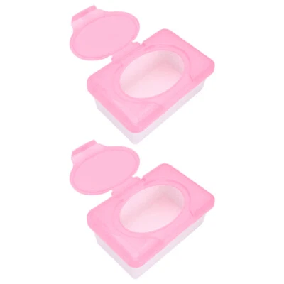 2 Pcs Baby Wipe Holder Eco-friendly Wipes Box Pink Tissue for Cover Dispenser