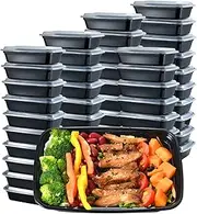 Aipact [50 Pack] 32oz meal prep container, Thickened food storage containers ， bento box adult lunch box， plastic containers with lids for food reusable，Microwave Dishwasher Freezer Safe