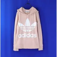 在飛比找蝦皮購物優惠-【adidas 愛迪達】粉色三葉草圖案長袖帽T