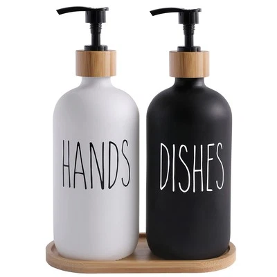 Soap Dispenser Set, Contains Hand and Dish Soap Dispenser, Suitable for Kitch...