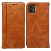 Compatible For Samsung Galaxy XCover7 Pro Case Hidden Magnetic Closure Calf Texture Leather Phone Cover Yellow