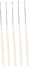 COOPHYA 5 Pack Beading Needles Set Small Crochet Hooks Plastic Handle Bead Threaders for Jewelry Making Beading Tool for DIY