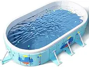 Non-Inflatable Stand Pool Heavy Duty Above Ground Framed Swimming Pools with Sturdy Support for Family Adult Kid Dog Easy to Assemble(2.6m/8.5ft)