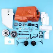 Clutch Sprocket Cover Clutch Drum Fuel Oil Air Filter Tank Cap Kit for Stihl 017 018 MS170 MS180 Chainsaw w/Line Stud Wrom Gear