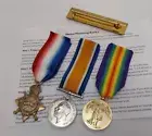 WW1 Trio Set of 3, + Mounting Bar Full Size Medals Quality Replicas D.I.Y set