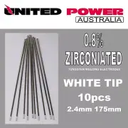 10pc 2.4mm X 175mm 0.8% Zirconiated Tungsten TIG Welding Electrode
