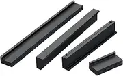 [AcbbMNS] 10pcs 6-3/8 Inch Hole Centers Cabinet Handles Matte Black Door Handles Bedroom L Bar Pull for Kitchen Dresser Cupboard Handles, 6.69-Inch Total Length