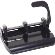 32 Sheet Heavy Duty Two Three Hole Punch with Lever Handle 9/32 Holes Black