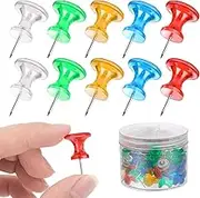 100 Pcs Giant Push Pins 1 Inch Jumbo Push Pins Large Thumb Tacks Giant Push Pins Standard Thumb Tacks Steel Point and Plastic Head for Cork Board Bulletin Board Office School(Colorful)