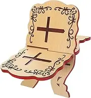 Angoily Quran Holder Wood Book Stand with Hollow Flower Design for Quran Bible and Classics Vintage Desk Organizer for Convenient Reading and Learning