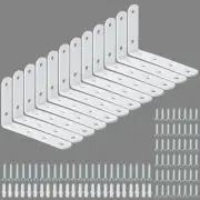 Alise 12 Pack Floating Shelf Brackets,White Heavy Duty L 12 Pcs, White