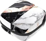Period Bag,Sanitary Napkin Storage Bag,Black White Rose Gold Marble,Tampon Holder for Purse