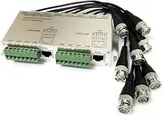 8 Channel Coaxial HD Twisted Pair Transmitter, Up to 0-600m BNC to Cat5/5E/6 RJ45 UTP Converter for CCTV Surveillance