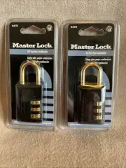 2 VTG NEW SEALED MASTER LOCK 647D Luggage/Briefcase Padlock,Brass HD 2001