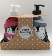 Mr And Mrs Penguin Berry Frosting Scented Hand Soap Duo 20.3 Oz Refillable Set❄️