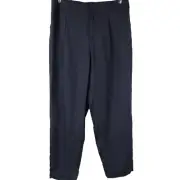 TORRID - WOMEN'S 16 - GRAYISH NAVY FLAT FRONT LINEN TAPER LEG PANTS W/POCKETS